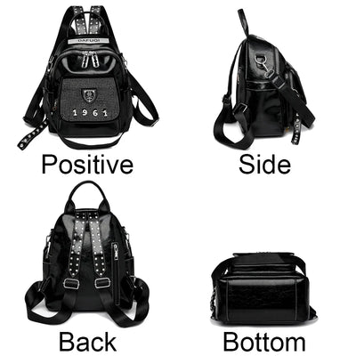 Backpack With Rivet Detailing And 1961 Motif Charm - WO2MEN