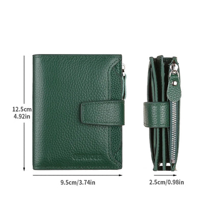 Wallet With Zippered Compartment And Card Slots Compact - WO2MEN