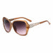 Square Sunglasses Crystal Embellished Temple Frame - Gold