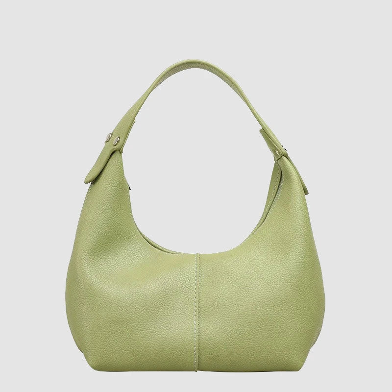 PU Leather Hobo Handbag with Zipper Shoulder Strap