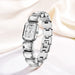 Women Square Watch with Decorative Stones Band - Y