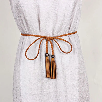 Braided Tassel Belt for Dress Cinch Bohemian Style