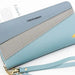 Wallet Colorblock Diagonal Design with Wrist Strap - Blue