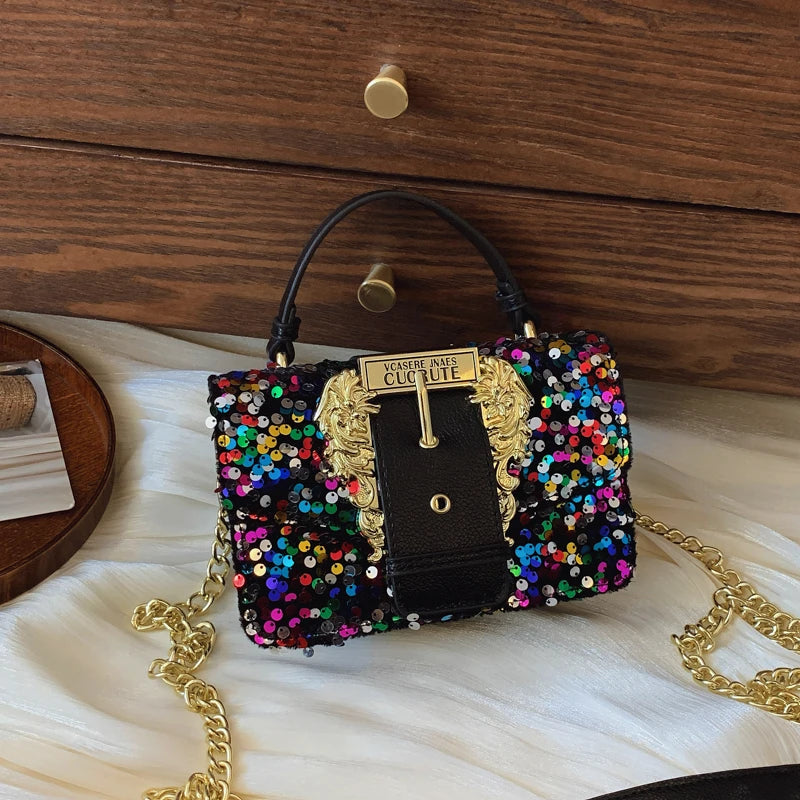Snake Pattern Shoulder Bag With Ornate Gold Clasp Grace