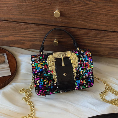 Snake Pattern Shoulder Bag With Ornate Gold Clasp Grace