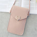 Handbag with Clear Phone Pocket Crossbody Purse Deluxe - Pink