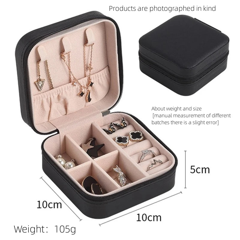 Travel Jewelry Case with Cushioned Compartments Inside