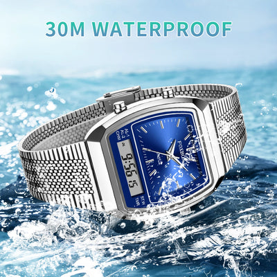 Watch Dual Display Quartz Timepiece for Everyday Use - WO2MEN