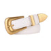 Belt with Classic Buckle for Everyday Wear And Dress - White