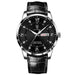 Luminous Wristwatch with Day and Date Crystal Markers - Silver Black