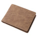Short Wallet with Zipper Closure and Card Holder - Brown