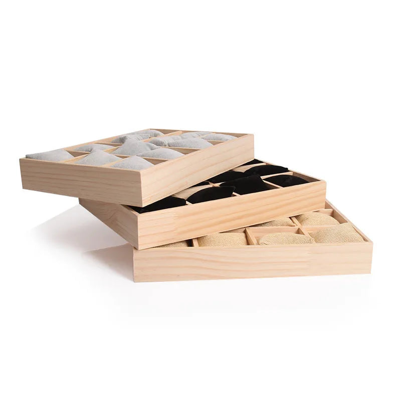 Jewelry Storage Tray with 12 Compartments And Cushions