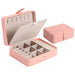 Travel Jewelry Organizer Box With Removable Dividers - Pink