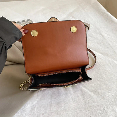 Petal Stack Crossbody With Riveted Buckle Chain Strap