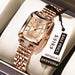 Square Dial Timepiece With Diamond Set Frame Crystal - Gold