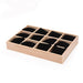 Jewelry Storage Tray with 12 Compartments And Cushions - Black