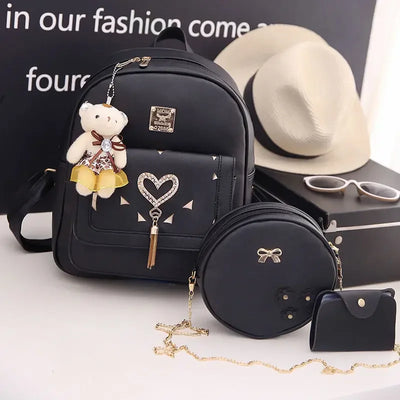 Backpack With Heart Charm and Tassel Decor Korean Style - WO2MEN