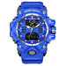 Military Style Sport Watch with Digital Chronograph - Blue