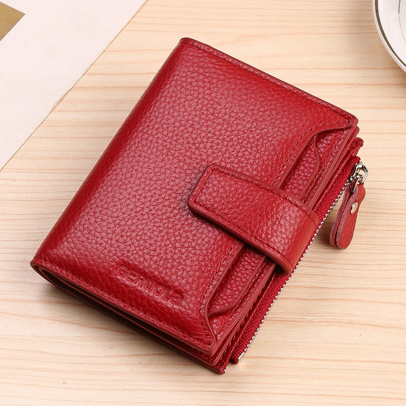 Wallet With Zippered Compartment And Card Slots Compact - WO2MEN