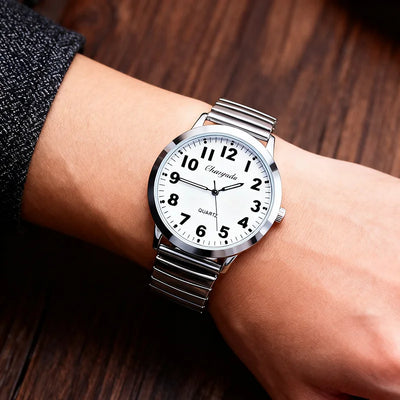 Watch With Arabic Numeral Dial and Quartz Movement