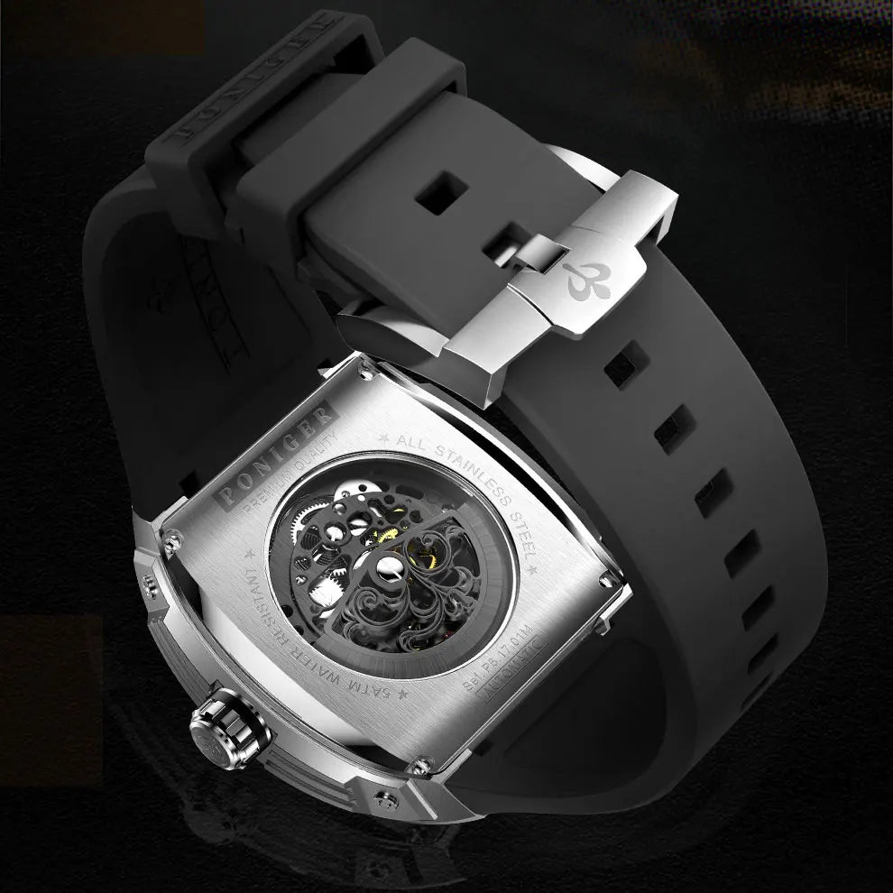 Skeleton Tourbillon Automatic Watch with Luminous Dial
