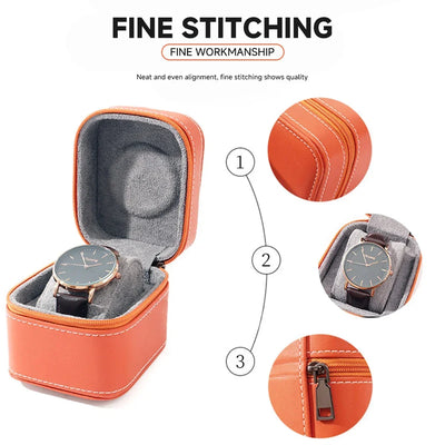 Refined Travel Case For Watches With Removable Cushion