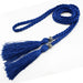 Women Braided Tassel Belt Knot Decorated Waist Rope - Blue