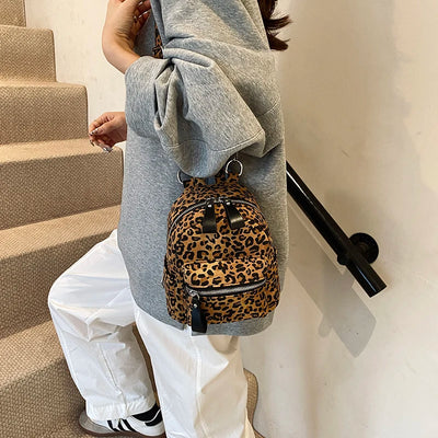 Leopard Print Backpack for Everyday City Travel Style - WO2MEN