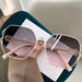Sunglasses Square Oversized Frame Gradient Lenses - Grey Pink