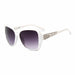 Square Sunglasses Crystal Embellished Temple Frame - White