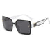 Oversize Square Sunglasses with Crystal Side Detailing - F
