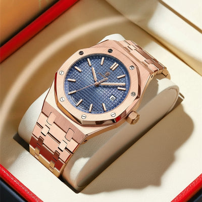 Watch Architectural Grid Dial Refined Timepiece Craft - WO2MEN