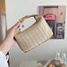 Woven Bucket Crossbody Bag for Seaside Getaways Essence - Khaki