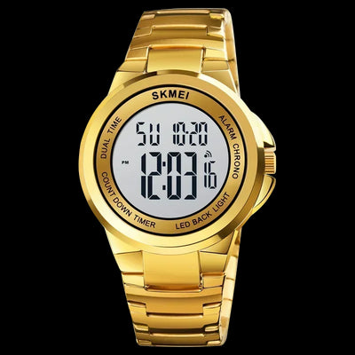 Digital Wristwatch with LED Backlight Chronograph