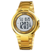 Digital Wristwatch with LED Backlight Chronograph - Gold White