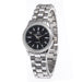 Classic Round Quartz Wristwatch Fluted Bezel Design - Silver Black