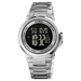 Digital Wristwatch with LED Backlight Chronograph - Silver Black