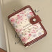 Floral Card Holder Organizer with Snap Closure Design - Red