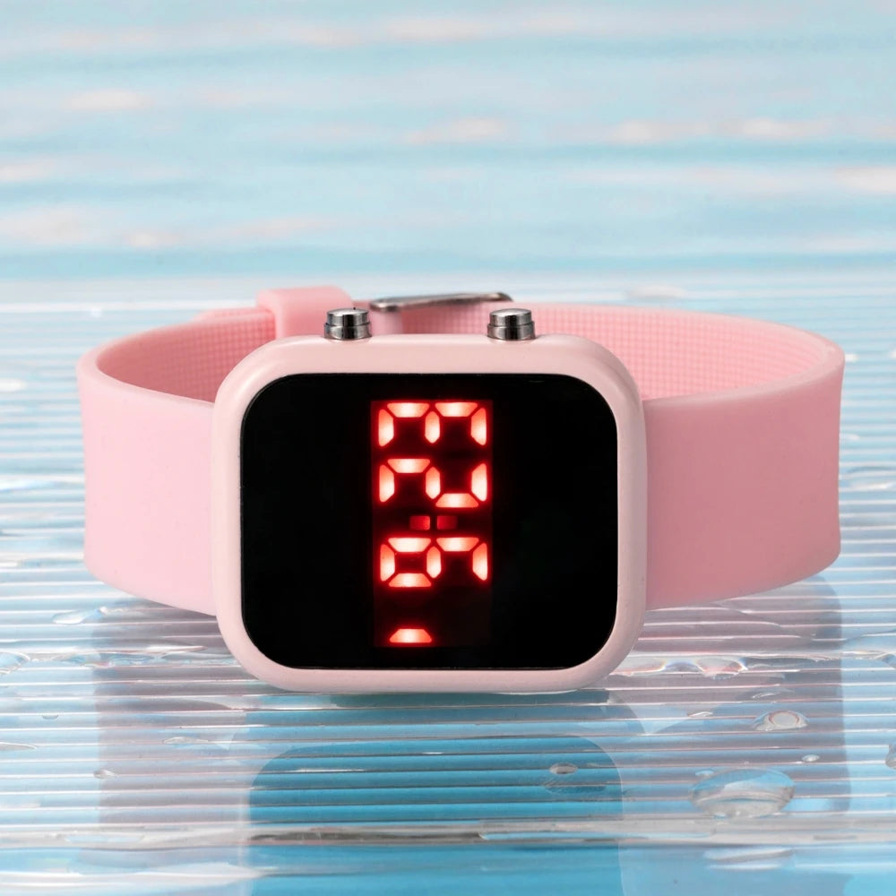 Digital LED Square Watch with Adjustable Strap