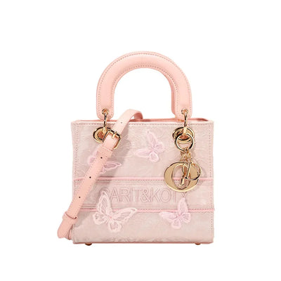 Butterfly Lace Mini Handbag with Delicate Embellishment
