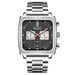 Square Dial Chronograph Quartz Wristwatch Date - Steel Black