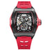Skeleton Mechanical Watch Tourbillon with Square Case - Red Black