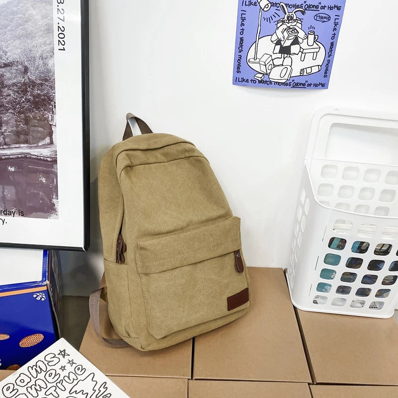 Classic Backpack with Front Pocket And Top Handle