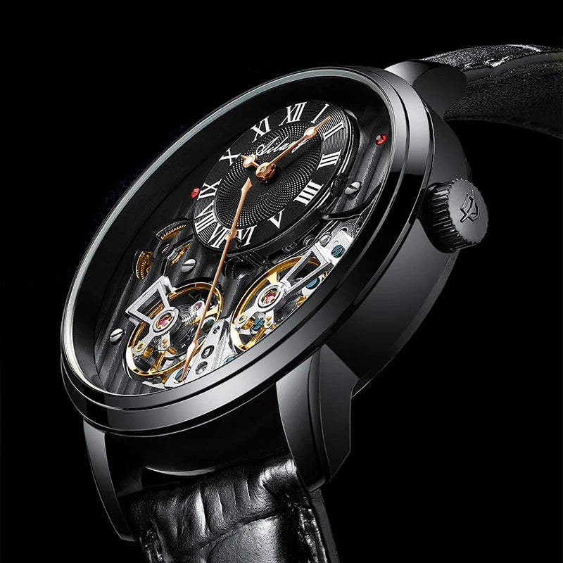 Luxury Skeleton Tourbillon Automatic Wristwatch for Men