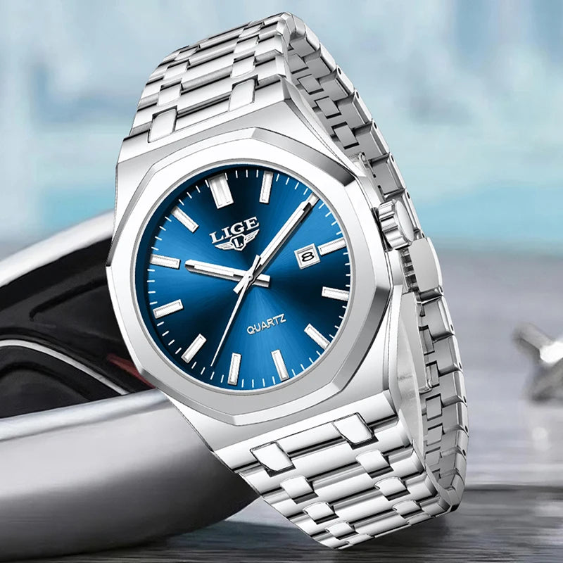 Stainless Steel Quartz Wristwatch Water Resistant