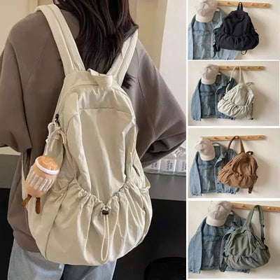 Backpack Large Capacity Drawstring Pocket Casual