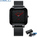 Square Mesh Dial Watch for Refined Everyday Timekeeping - Red