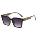 Luxurious Square Framed Sunglasses With Monogram Accent - Milk Tea