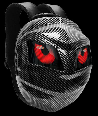 LED Travel Backpack for Motorcycle Helmet Storage - Carbon Fibre