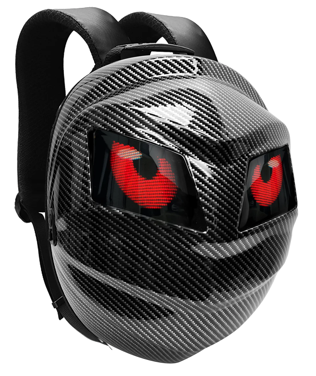 LED Travel Backpack for Motorcycle Helmet Storage - Carbon Fibre